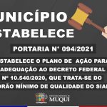 Município Divulga Plano de Ação para Adequação ao Decreto Federal nº 10.540/2020