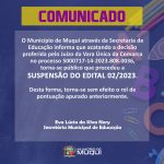 SUSPENSÃO DO EDITAL002/2023 DA EDUCAÇÃO